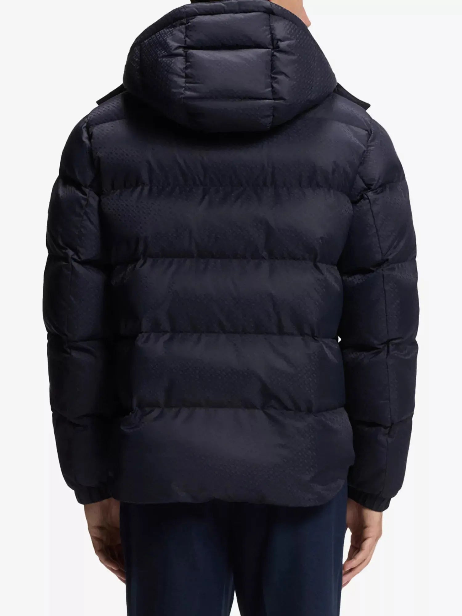 Men's Monogram Logo-Badge Puffer Coat Boss