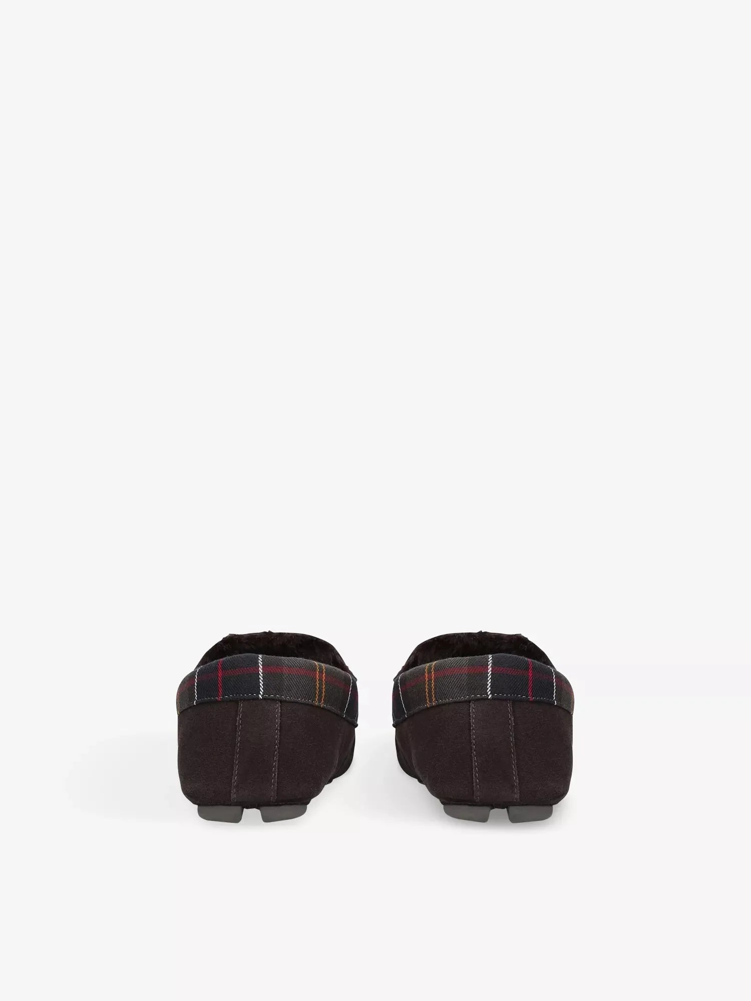 Men's Monty Faux-Shearling Lined Tartan-Check Suede Slippers Barbour