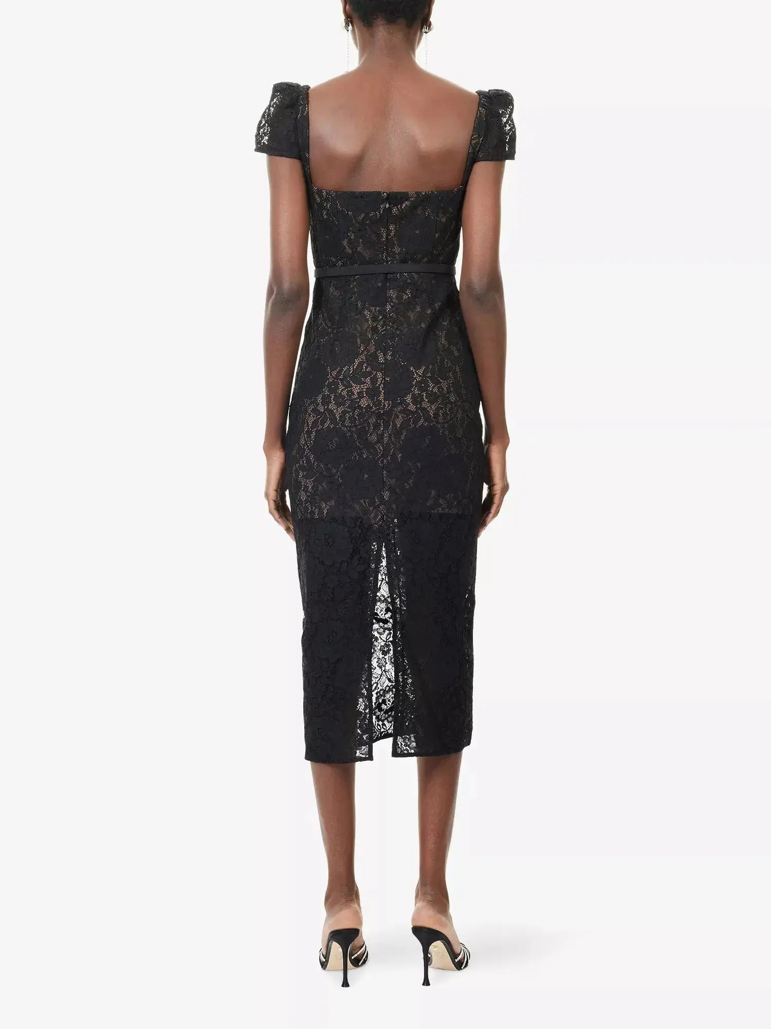 Women's Sweetheart Lace Cotton-Blend Midi Dress Self-Portrait