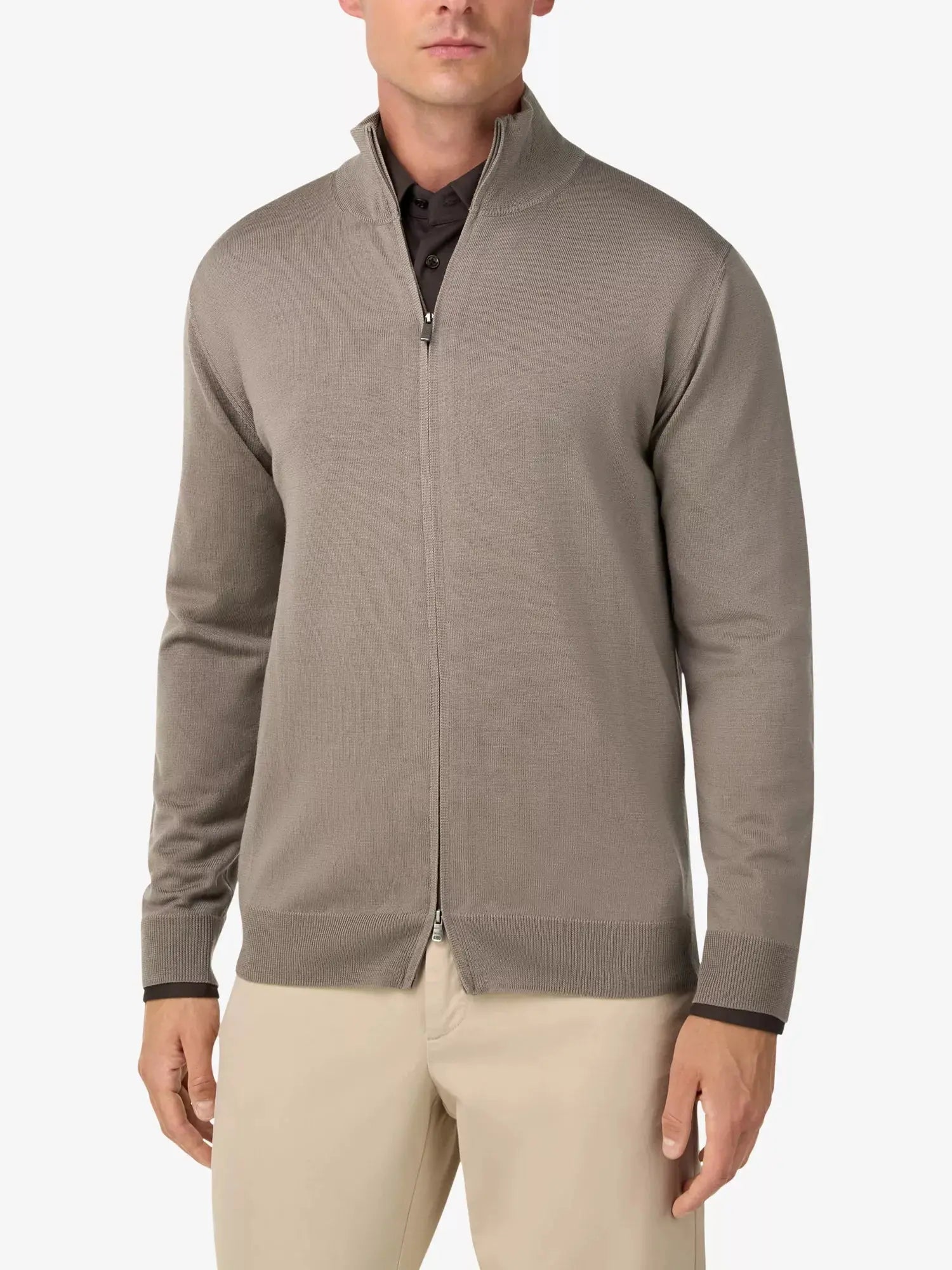 Men's Zip-Up Merino-Wool Jumper Boggi Milano