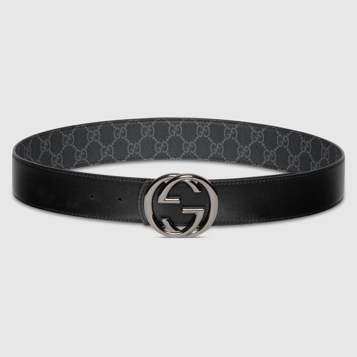 Men's Reversible belt with Interlocking G buckle 4cm width Gucci