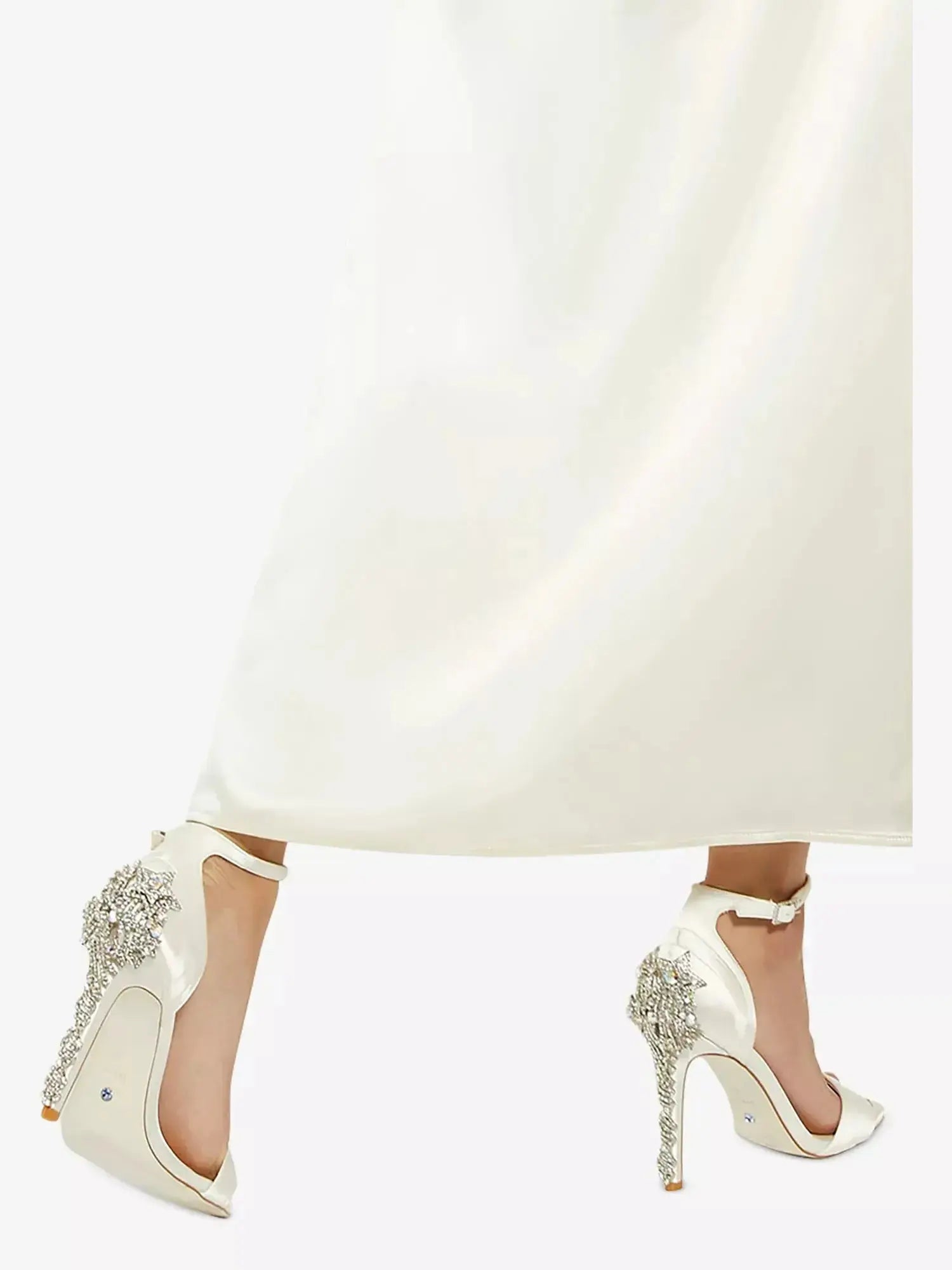Women's Meridians crystal-embellished satin heeled sandals Dune