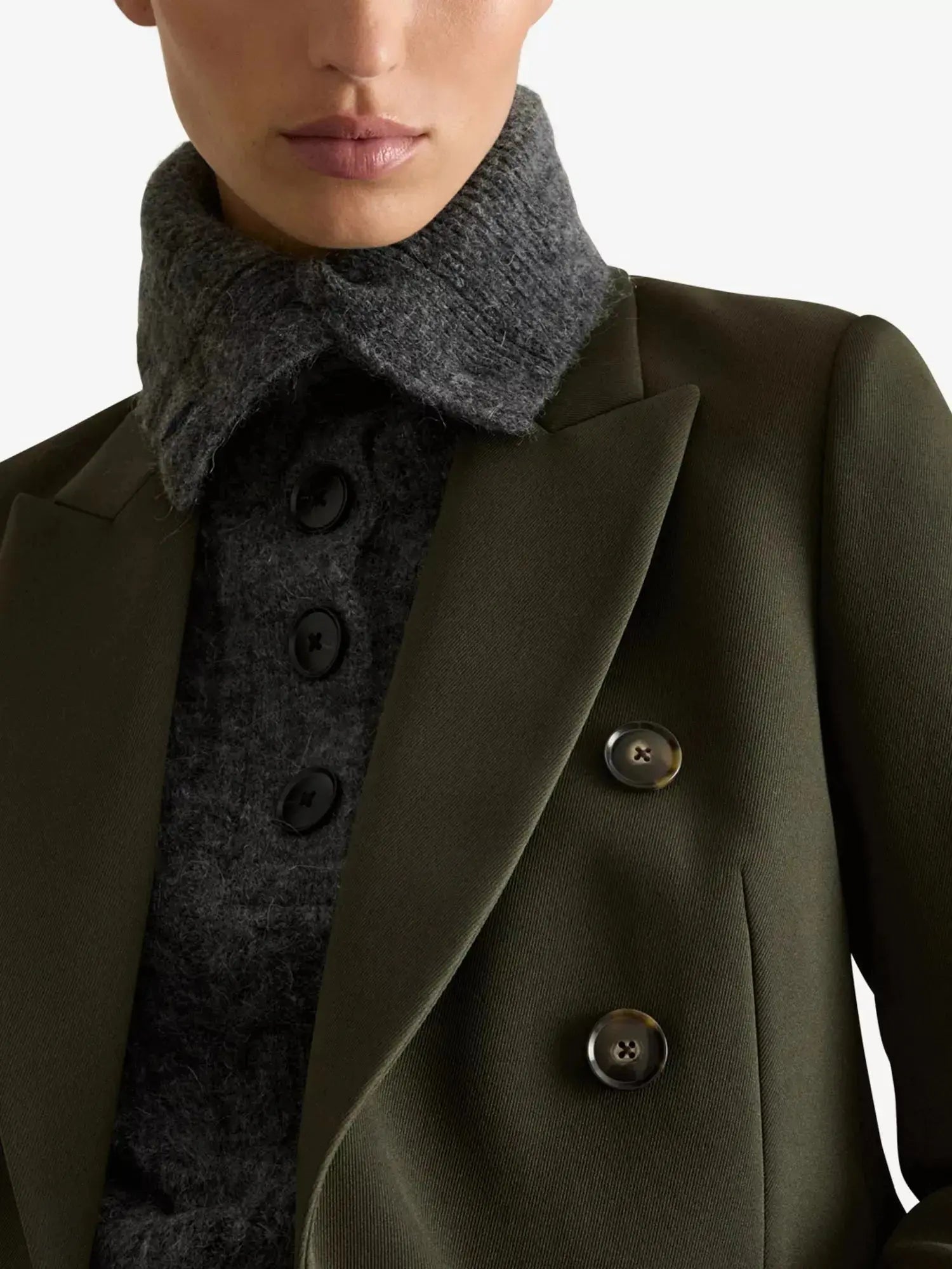 Women's Priya Double-Breasted Polyester-Blend Blazer Reiss