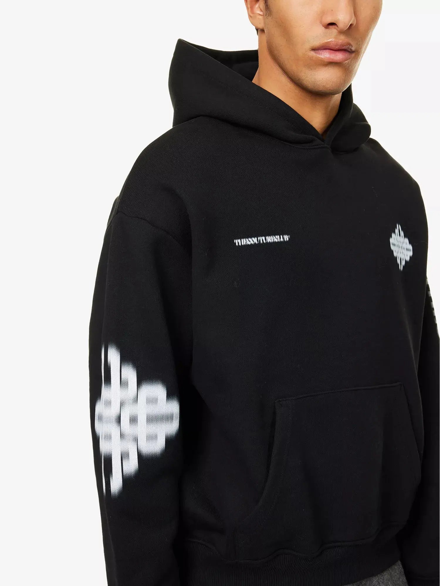 Men's Motion Blurred-Emblem Cotton-Jersey Hoodie The Couture Club