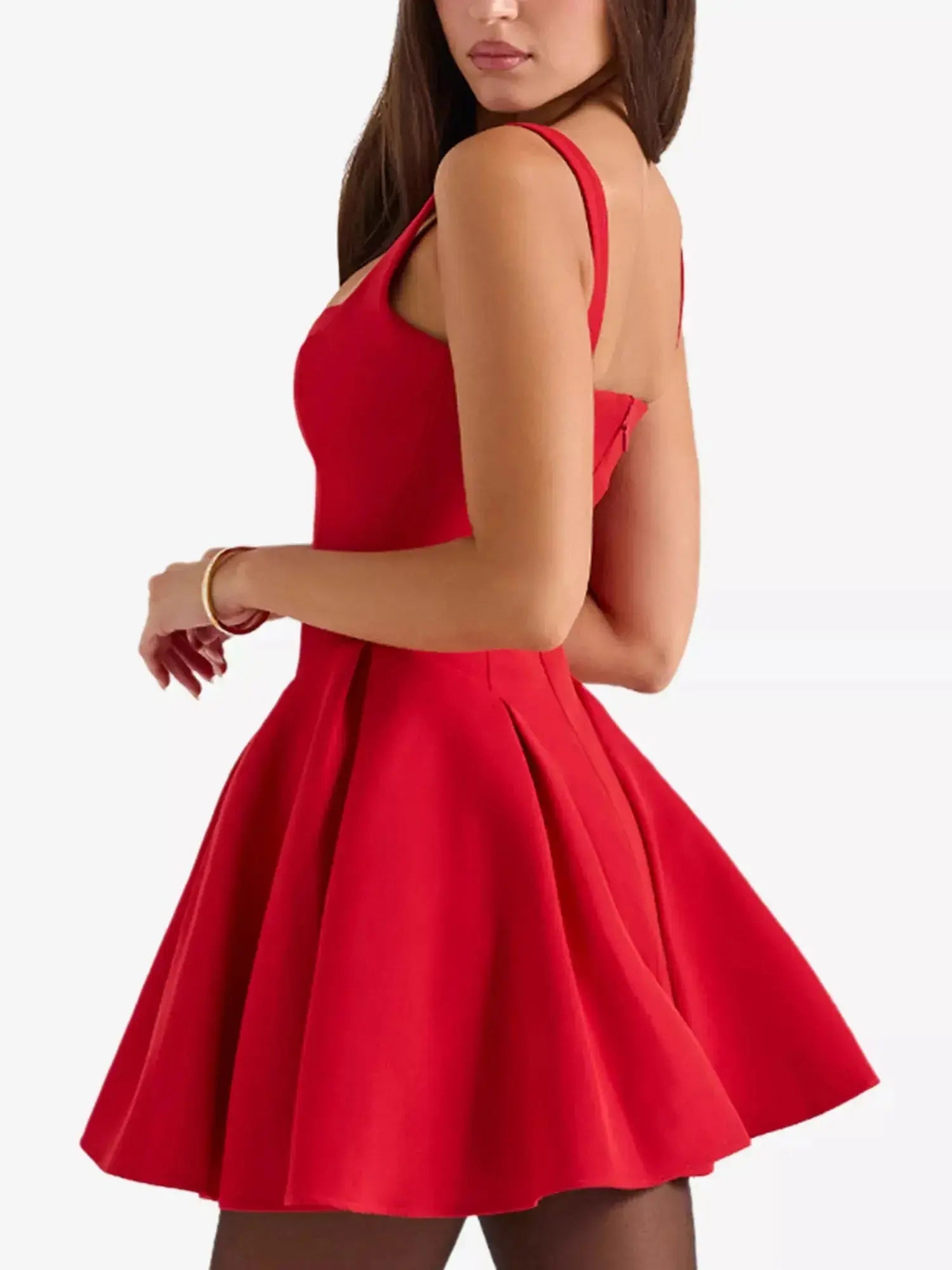 Women's Bunny Sweetheart-Neck Flared-Skirt Stretch-Crepe Mini Dress House of CB