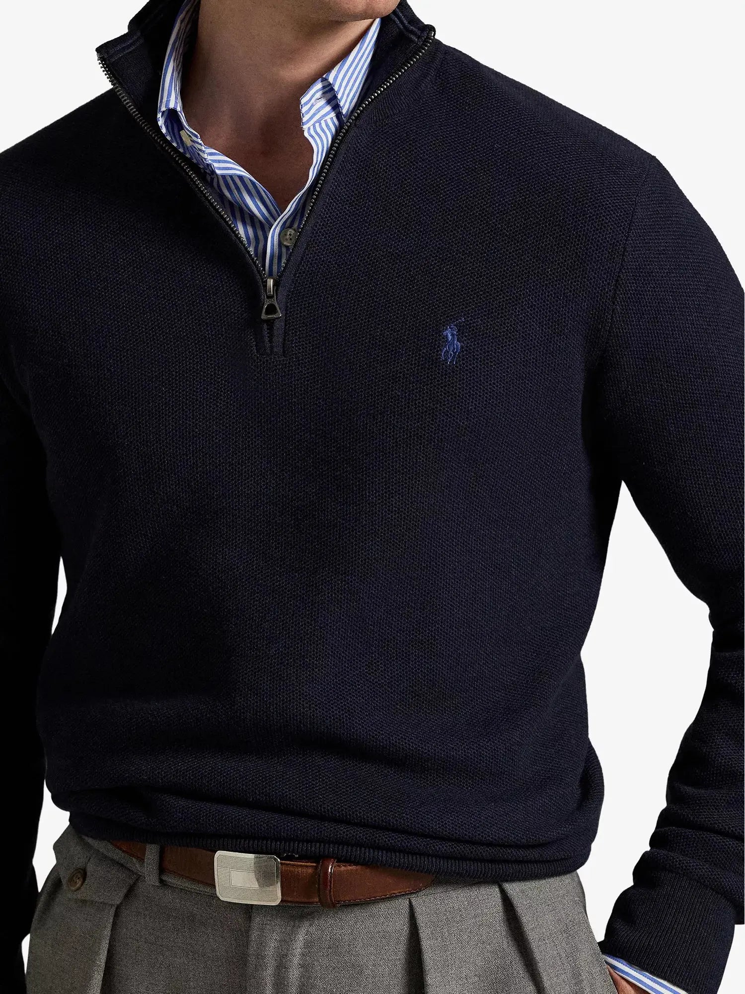 Men's Logo-embroidered half-zip cotton-knit sweatshirt Polo Ralph Lauren