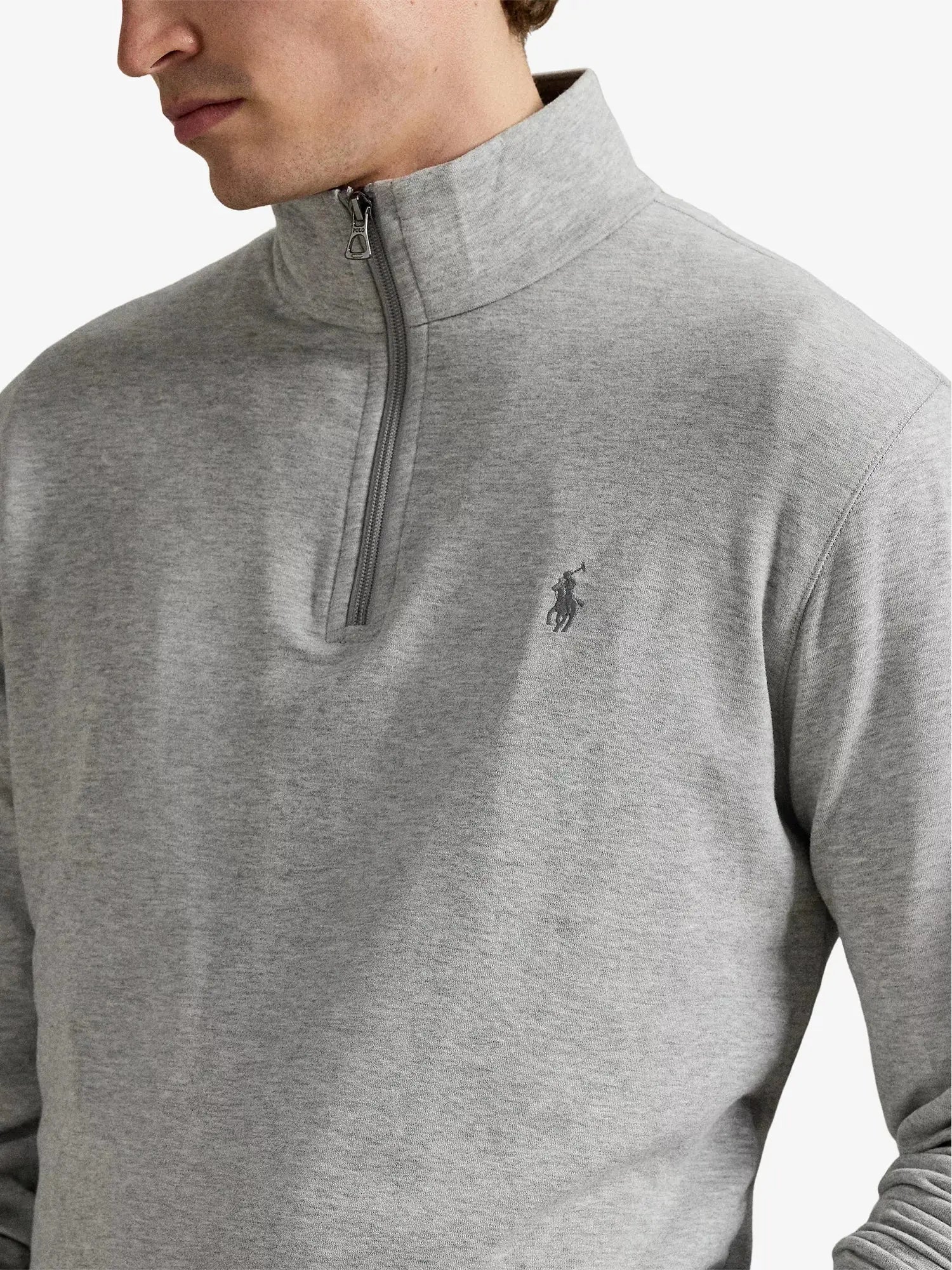 Men's Brand-Embroidered Half-Zip Cotton-Blend Sweatshirt Polo Ralph Lauren