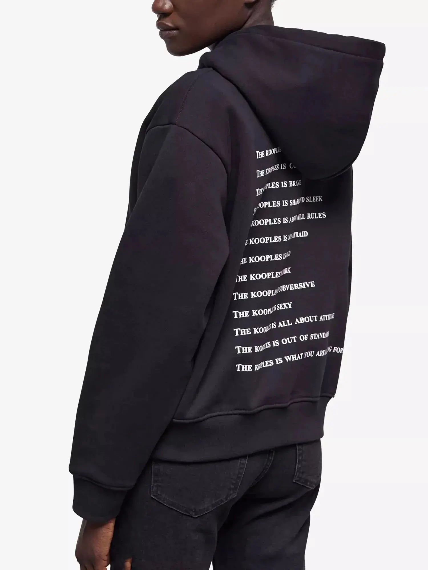Women's Graphic-print rhinestone-embellished cotton-jersey hoody The Kooples