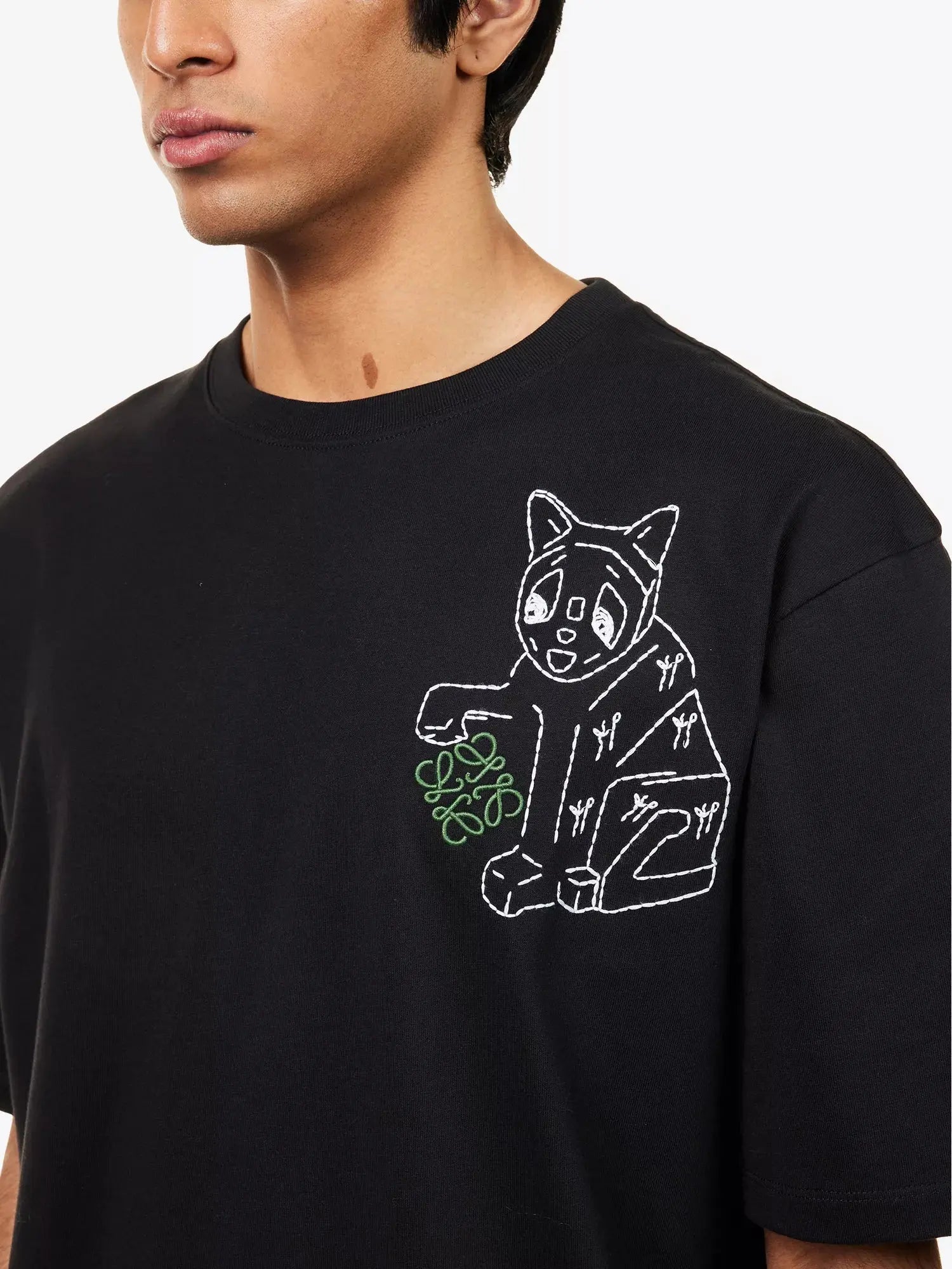 Men's Cat Loose-Fit Cotton-Jersey T-Shirt Loewe