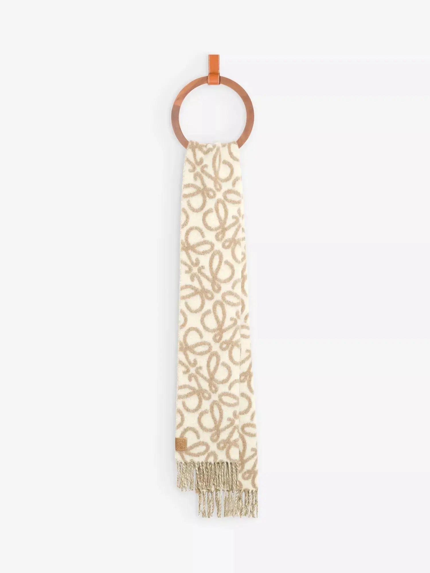 Women's Anagram-patch wool and alpaca-blend scarf Loewe