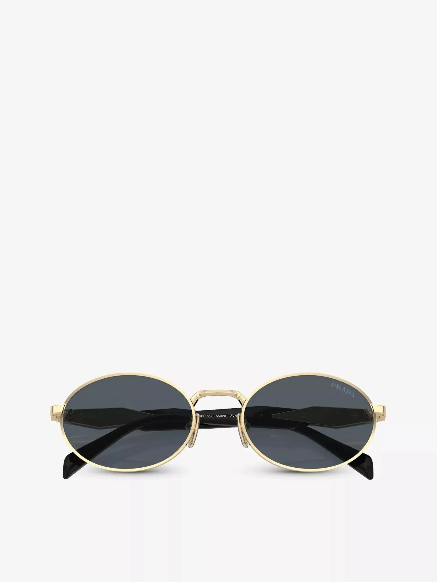 Women's PR 65ZS Oval-Frame Metal Sunglasses Prada