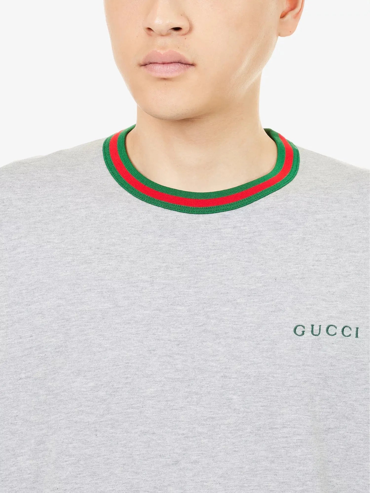 Men's Embroidered-Logo Short-Sleeve Cotton T-Shirt Gucci