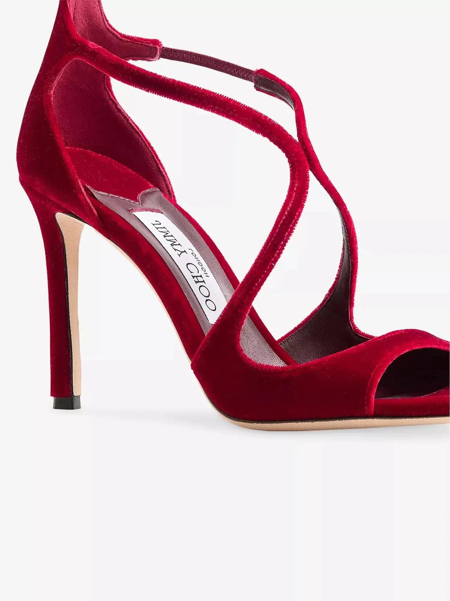 Women's Azia 95 Velvet Heeled Sandals Jimmy Choo