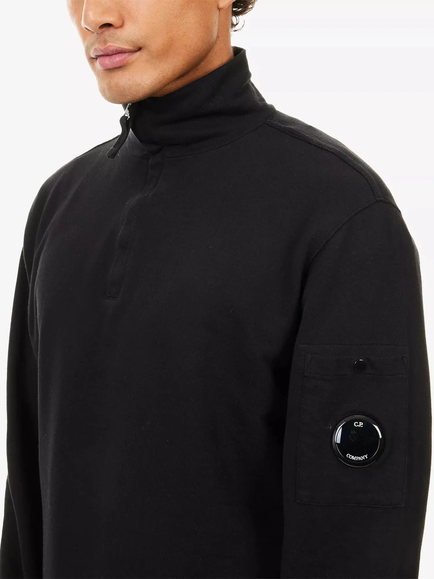Men's Logo-Patch Half-Zip Cotton Jumper CP Company