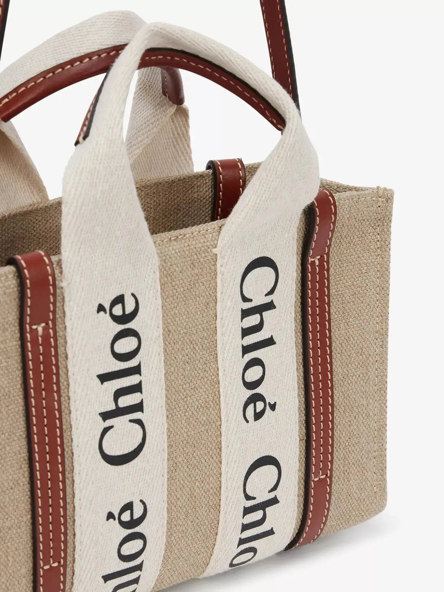 Women's Woody mini cotton-canvas tote bag Chloé
