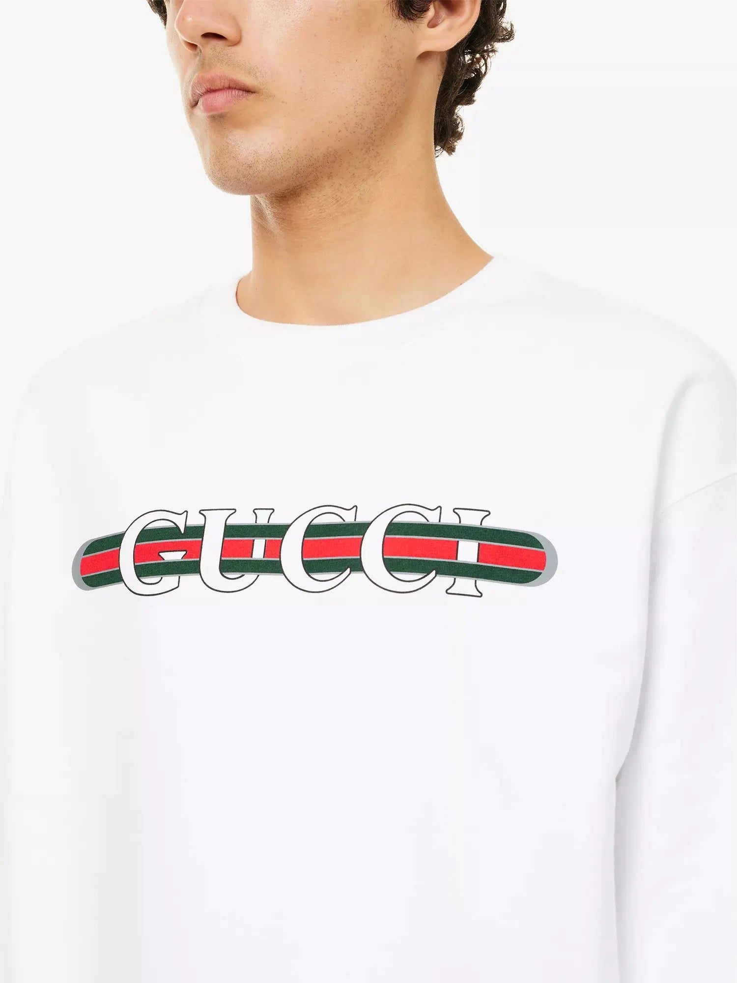 Men's Logo-Print Relaxed-Fit Cotton-Jersey Sweatshirt Gucci
