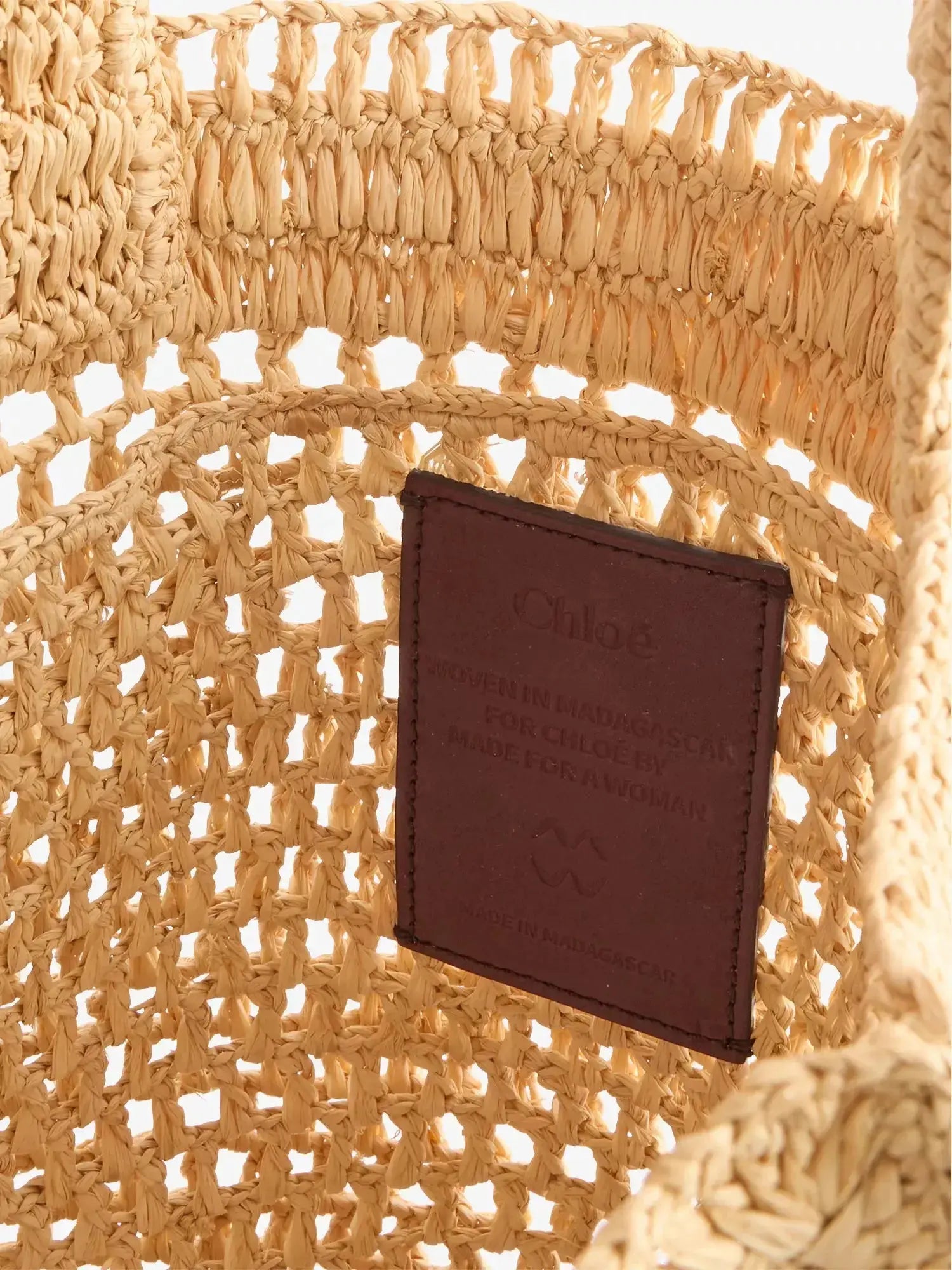 Women's Summer Banana Small Raffia Tote Bag Chloé