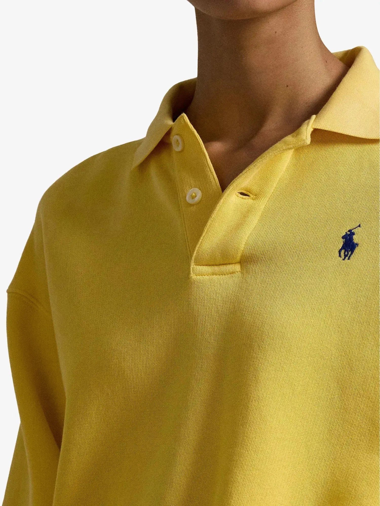Women's Brand-Embroidered Polo-Collar Cotton-Blend Sweatshirt Polo Ralph Lauren