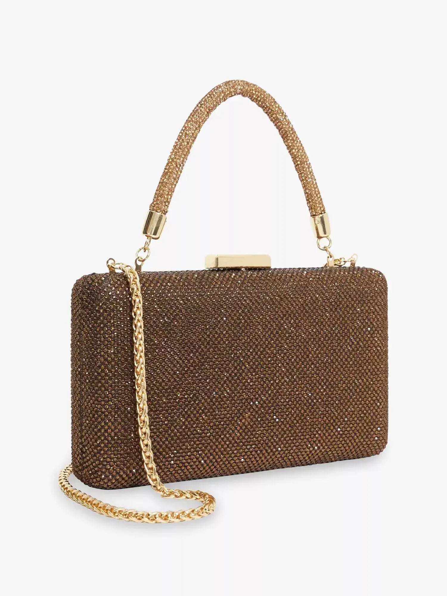Women's Beaut Metallic Woven Clutch Bag Dune