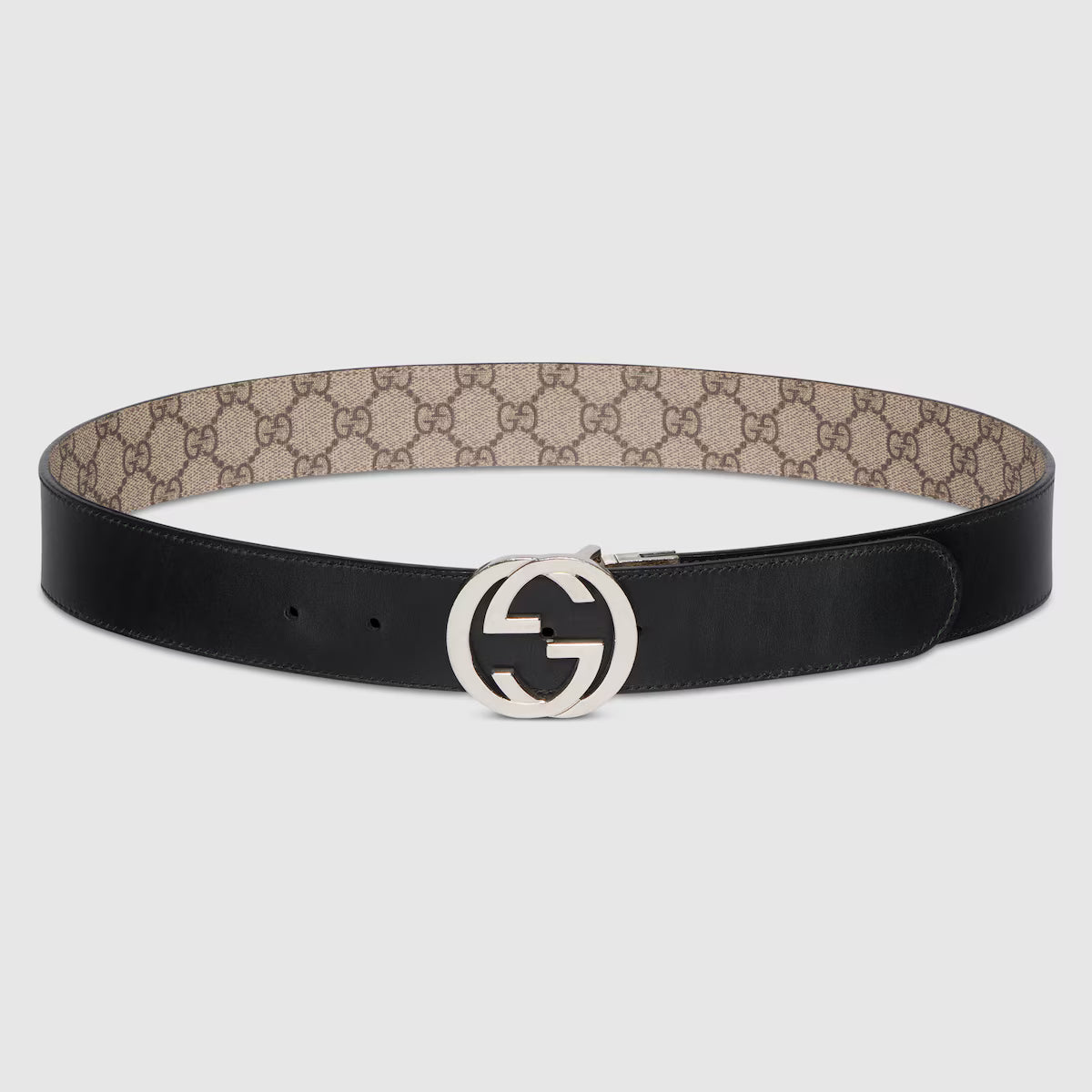 Men's Reversible belt with Interlocking G buckle 3.7cm width Gucci