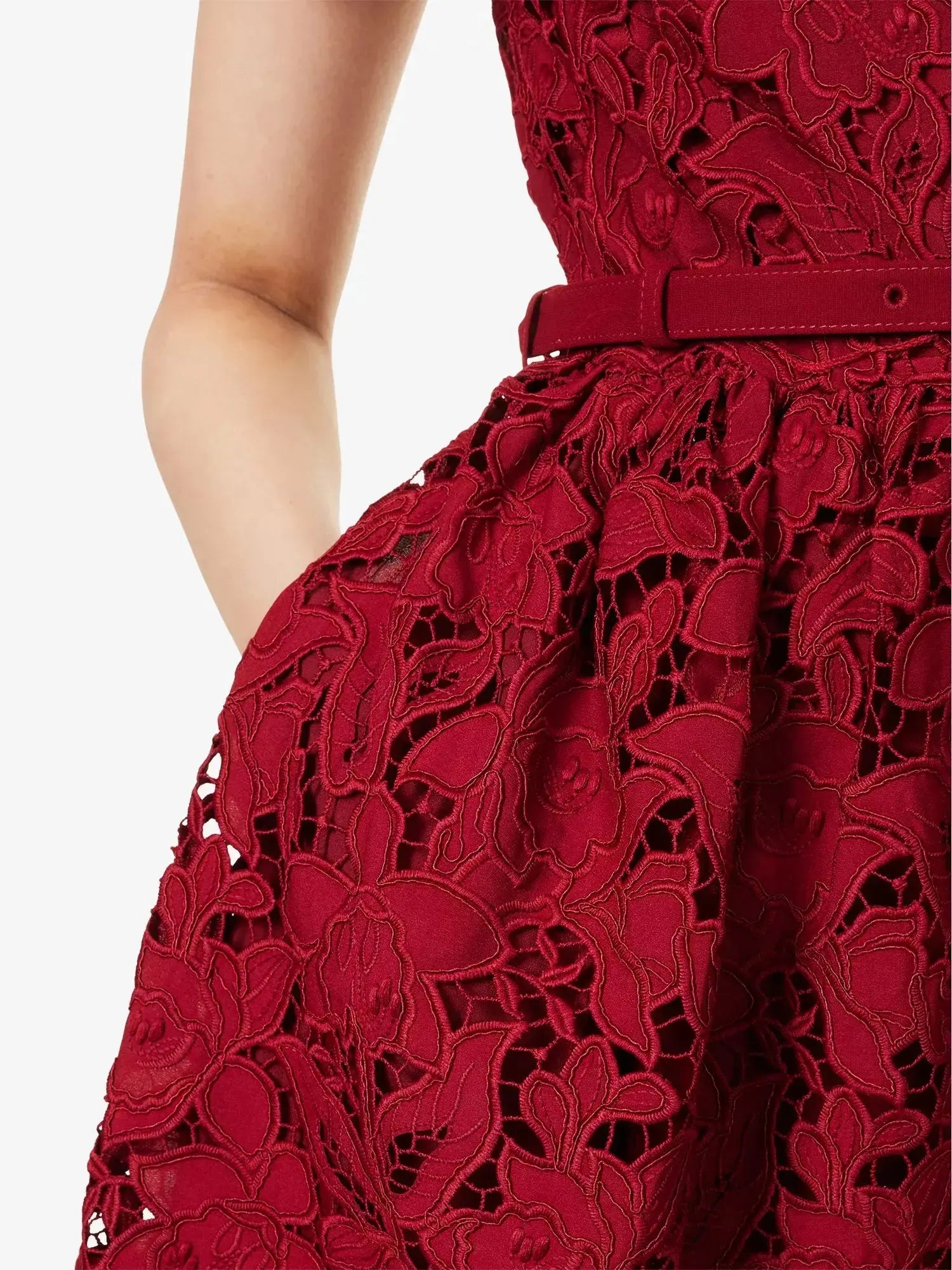 Women's Embroidered Collared Lace Mini Dress Self-Portrait