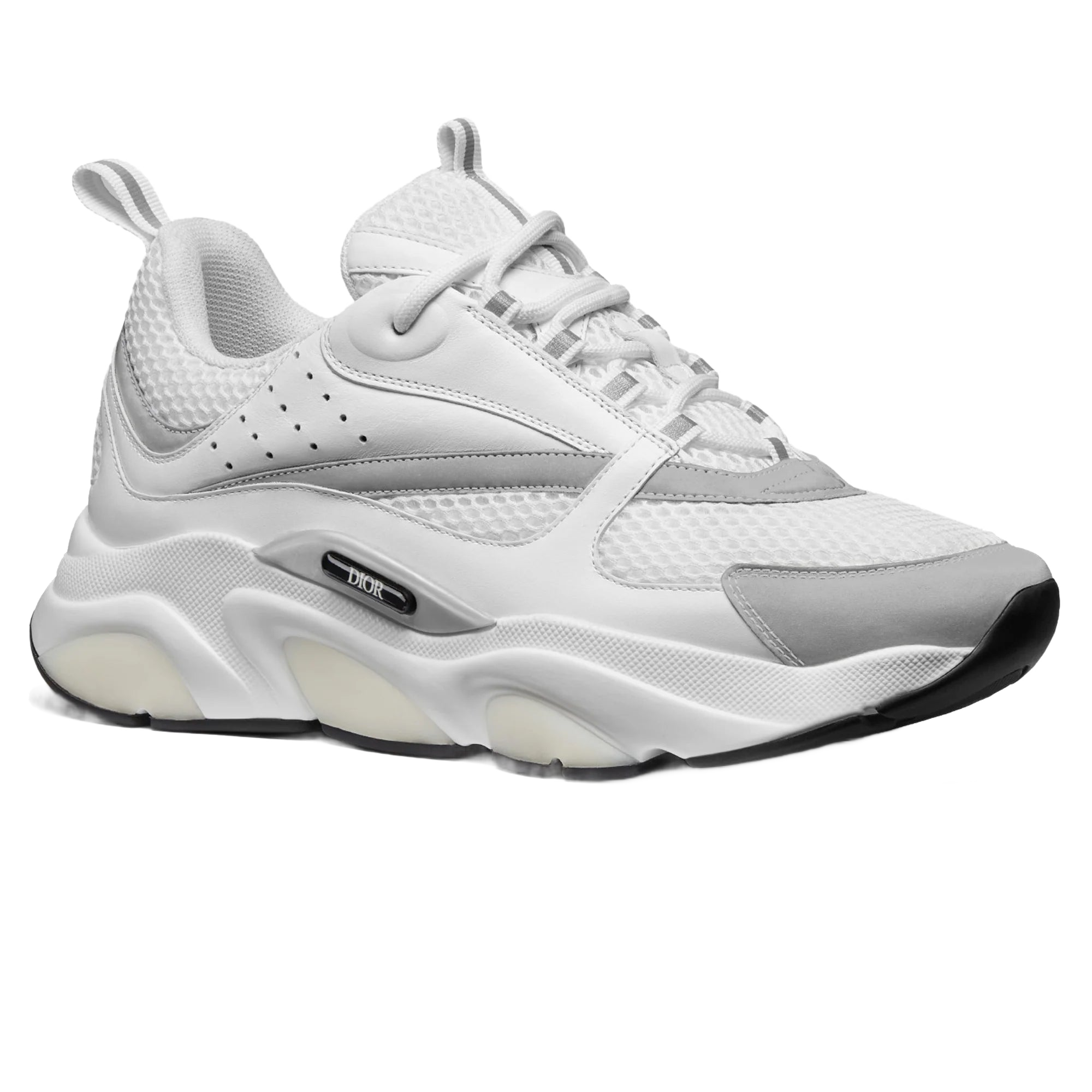 B22 White Reflective Calfskin Trainer Dior