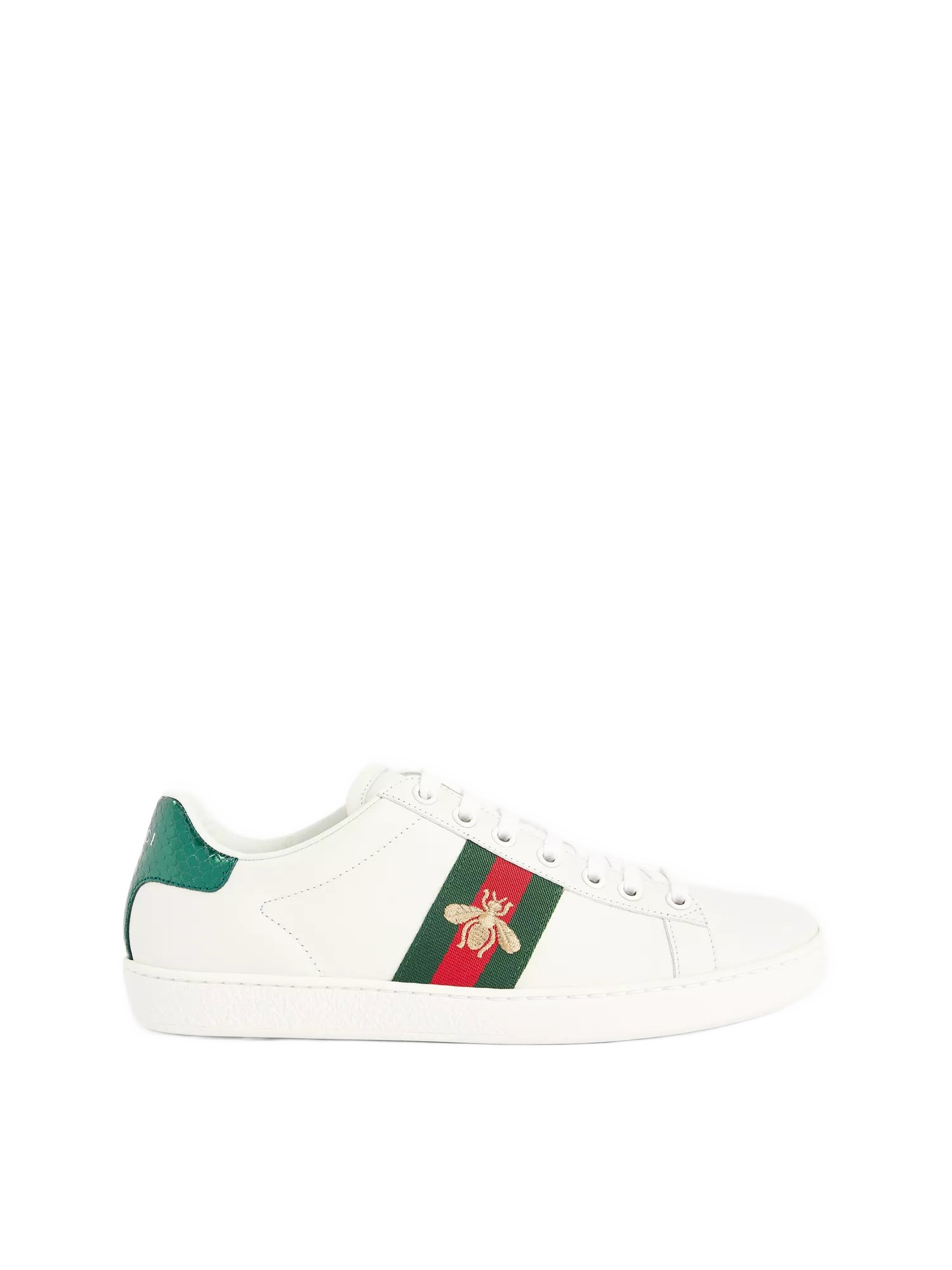 Women Ace bee-embroidered leather trainers Gucci