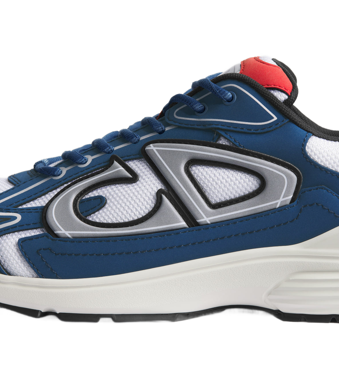 B30 Countdown Sneaker White Technical Mesh with Deep Blue and Red Technical Fabric Dior