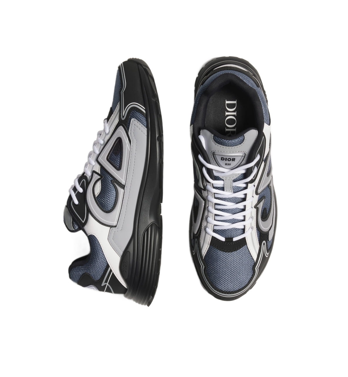 B30 Countdown Sneaker Blue Technical Mesh with Gray, White and Black Technical Fabric Dior