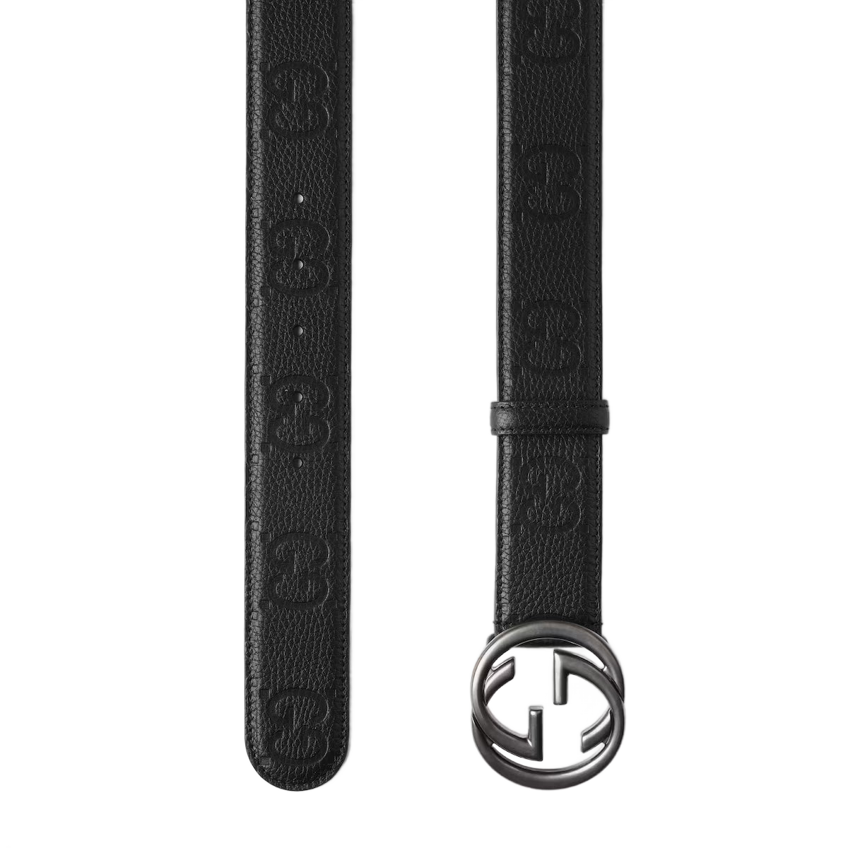 Men's Belt with Interlocking G buckle 4cm width Gucci