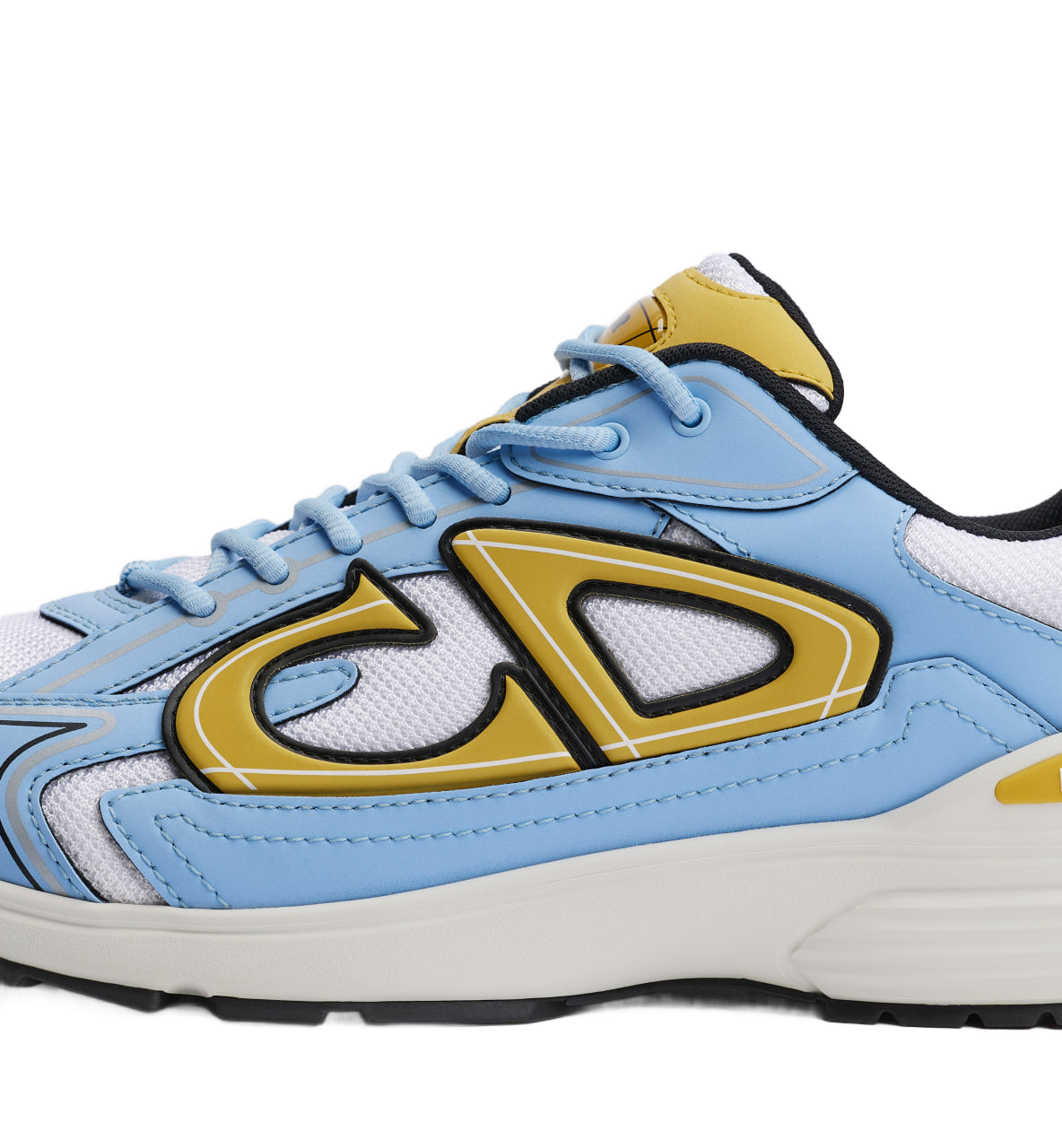 B30 Countdown Sneaker White Technical Mesh with Light Blue and Gold-Tone Technical Fabric Dior