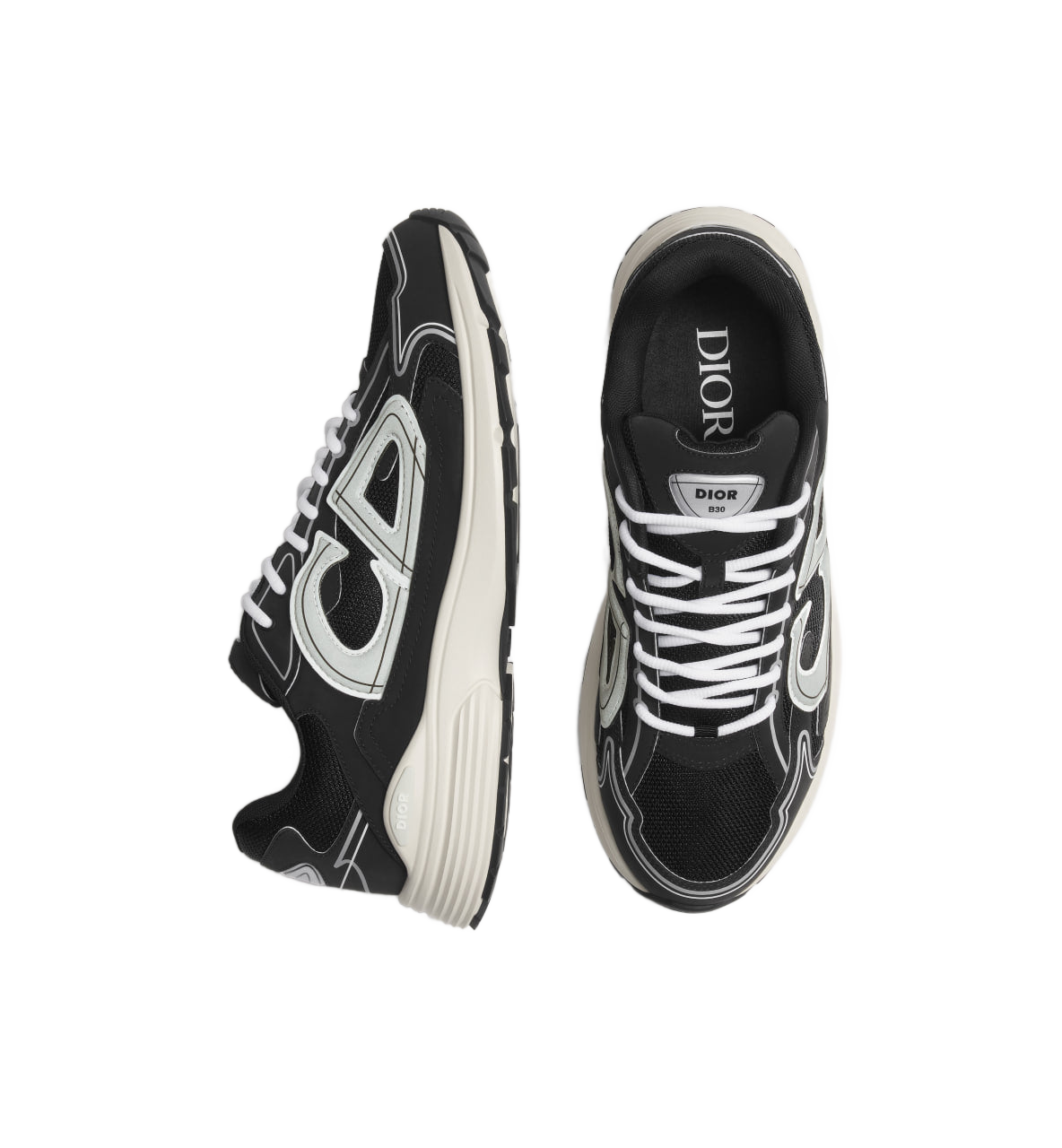 B30 Countdown Sneaker Black Technical Mesh and Black Technical Fabric Dior