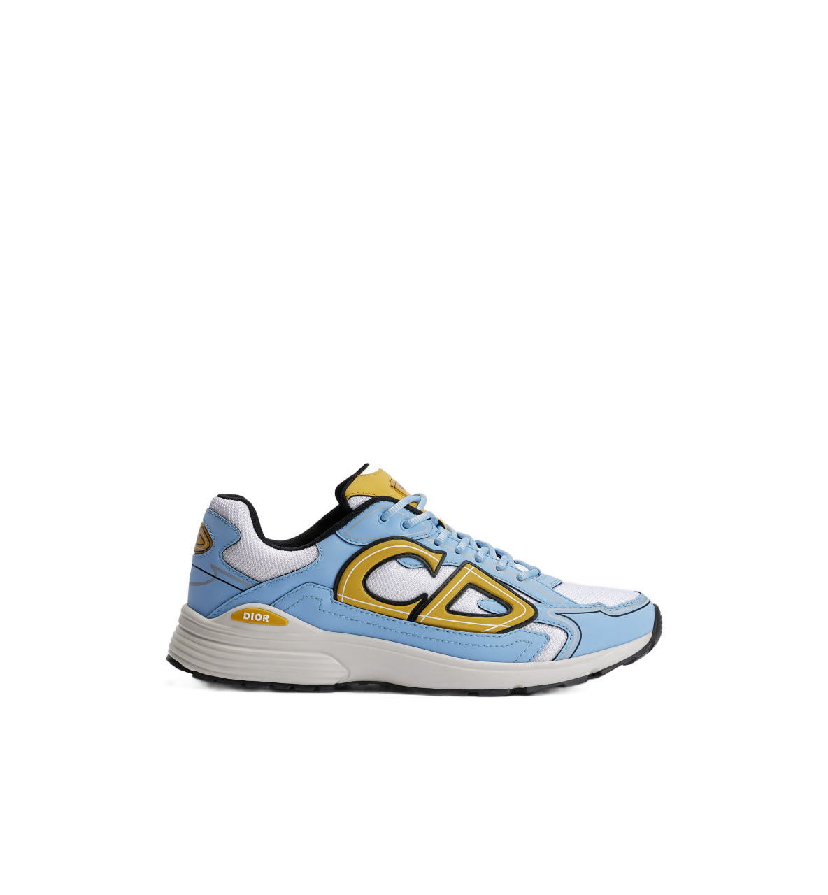 B30 Countdown Sneaker White Technical Mesh with Light Blue and Gold-Tone Technical Fabric Dior