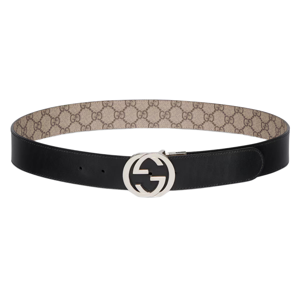 Men's Reversible belt with Interlocking G buckle 3.7cm width Gucci