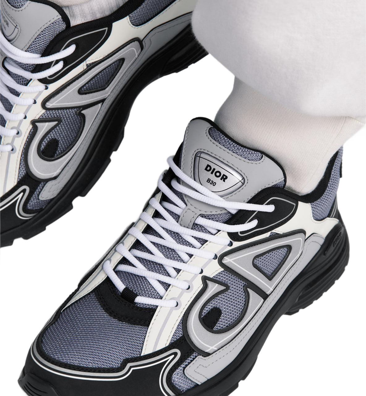 B30 Countdown Sneaker Blue Technical Mesh with Gray, White and Black Technical Fabric Dior