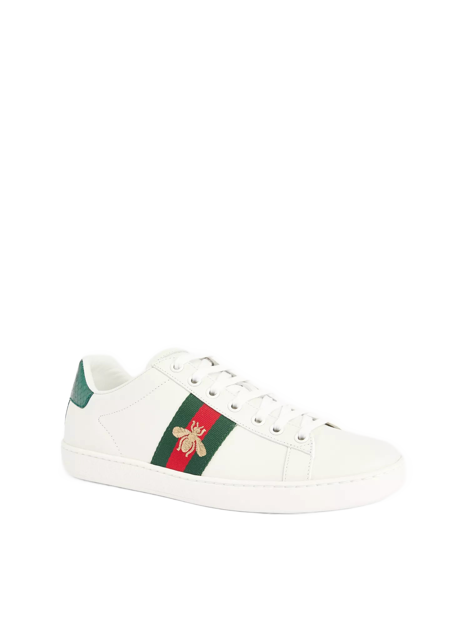 Women Ace bee-embroidered leather trainers Gucci