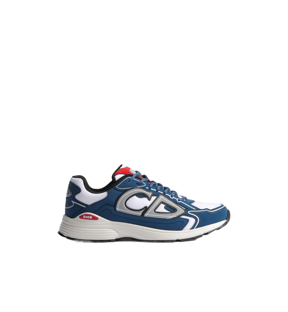 B30 Countdown Sneaker White Technical Mesh with Deep Blue and Red Technical Fabric Dior